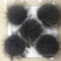 15cm DIY Genuine Real Raccoon Fur Pompom Fur Pom Poms for Women Kids Beanie Hats Caps Big Size Natural Ball For Shoes Caps Bags